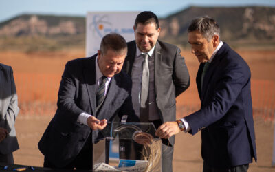 Emiliano Garcia Page, Presidente de JCCM inaugura la construcción del nuevo Campus Logístico de la compañia ID Logistics en Pulsar Logistics Park Tórtola, Guadalajara.